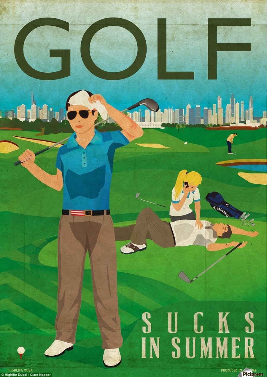 Golf sucks in summer by VINTAGE POSTER Wall Art